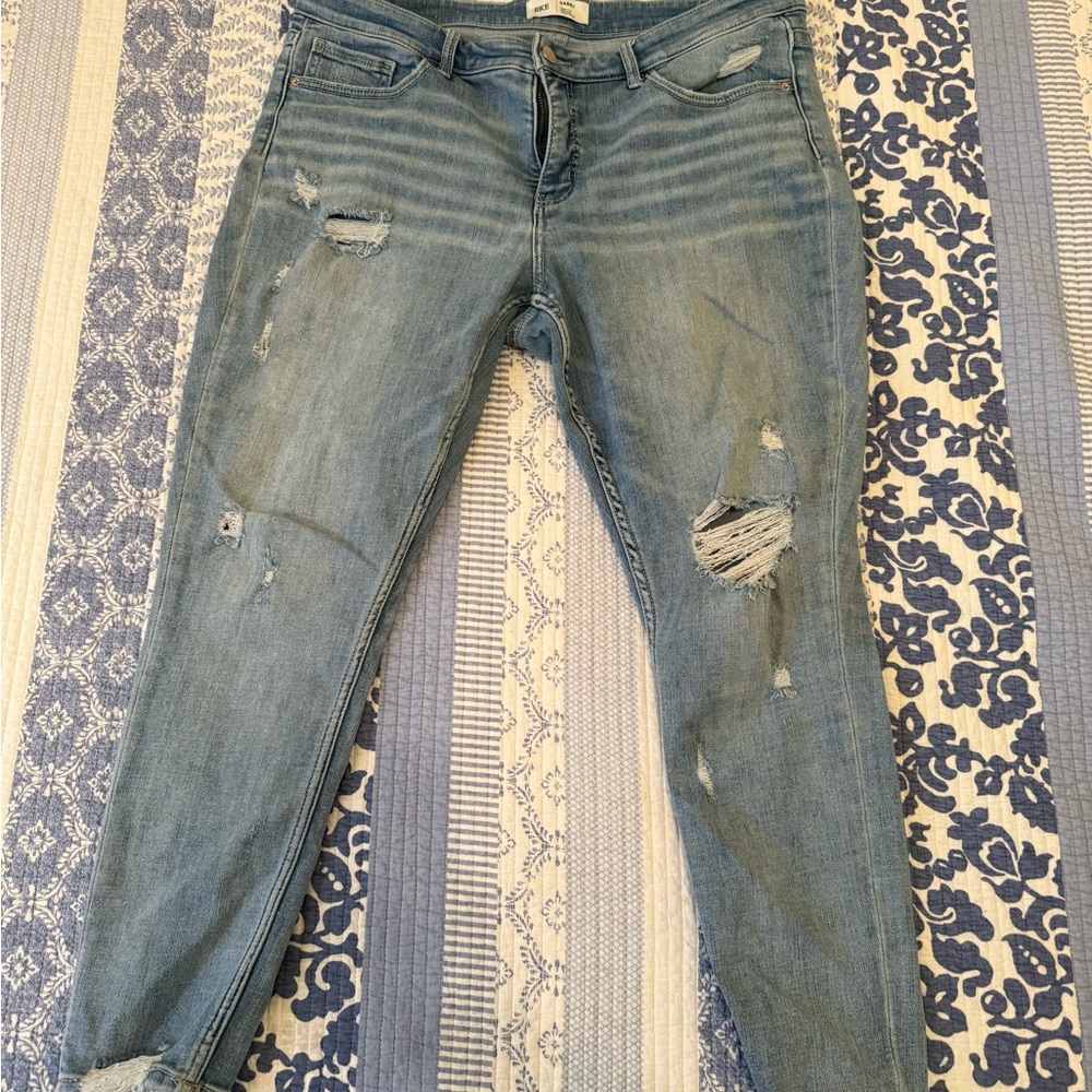 Women's Distressed Blue Jeans